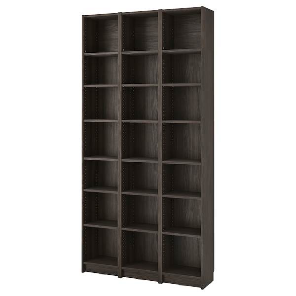 IKEA BILLY bookcase comb w extension units, 47 1/4x11x93 1/4 in Dark Brown Oak Effect, Ikea Ireland | 0475WKCLT