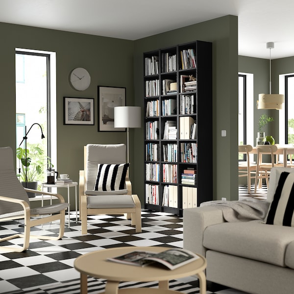 IKEA BILLY bookcase comb w extension units, 47 1/4x11x93 1/4 in Black Oak Effect, Ikea Ireland | 4107GXANZ