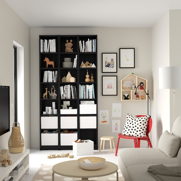 IKEA BILLY bookcase comb w extension units, 47 1/4x11x93 1/4 in Black Oak Effect, Ikea Ireland | 4107GXANZ
