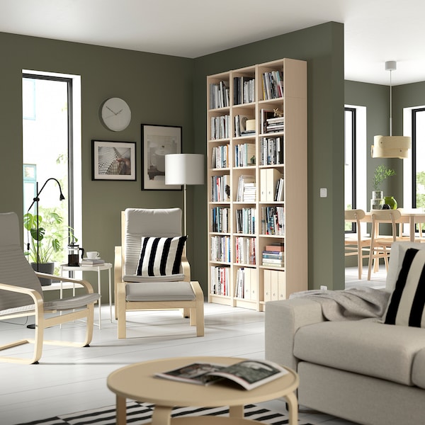 IKEA BILLY bookcase comb w extension units, 47 1/4x11x93 1/4 in Birch Effect, Ikea Ireland | 0397IMSLK