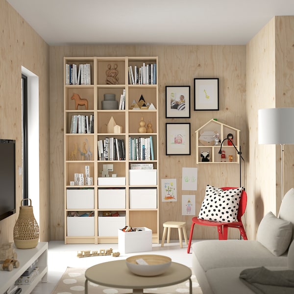 IKEA BILLY bookcase comb w extension units, 47 1/4x11x93 1/4 in Birch Effect, Ikea Ireland | 0397IMSLK