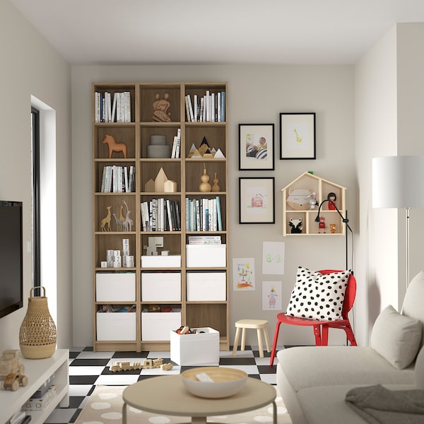 IKEA BILLY bookcase comb w extension units, 47 1/4x11x93 1/4 in Oak Effect, Ikea Ireland | 4190OWIPF
