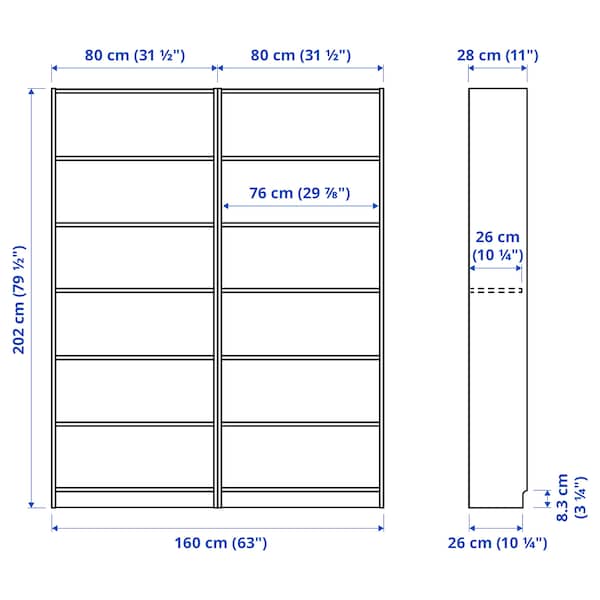 IKEA BILLY bookcase, white, 63x11x79 1/2 in, Ikea Ireland | 9730XRWOI