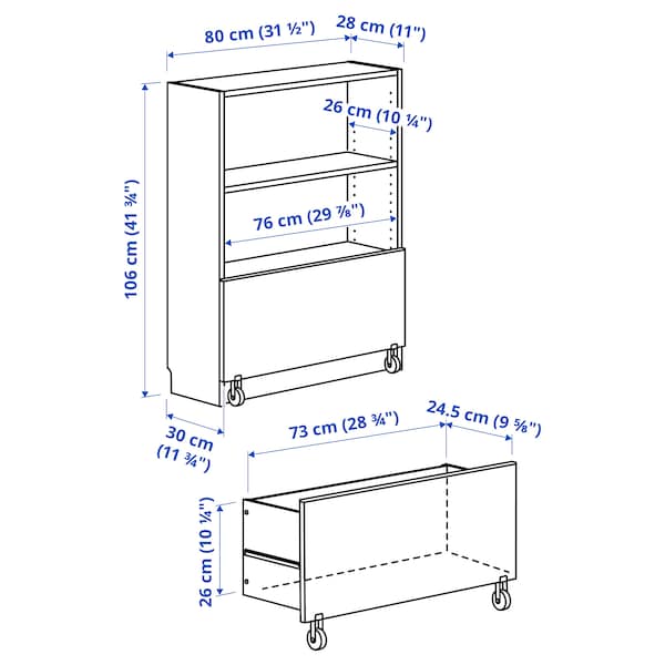 IKEA BILLY bookcase with drawer, white, 31 1/2x11 3/4x41 3/4 in, Ikea Ireland | 4230PQMTI