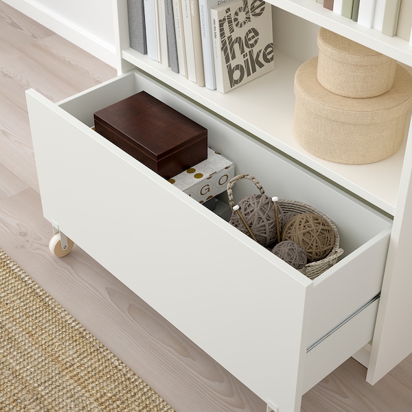 IKEA BILLY bookcase with drawer, white, 31 1/2x11 3/4x79 1/2 in, Ikea Ireland | 2306CLZET