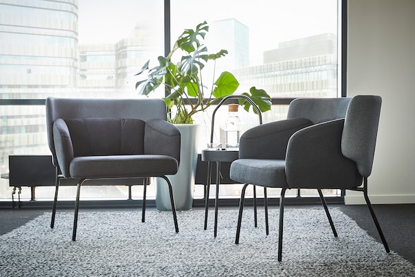 IKEA BINGSTA Armchair, Vissle dark gray/Kabusa dark gray, Width: 27 1/2 in Height: 29 7/8 in. Order today!, Ikea Ireland | 3867IUDMO
