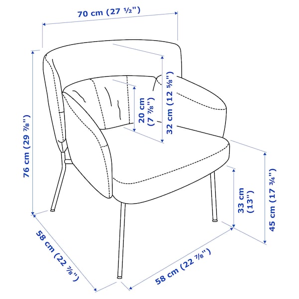 IKEA BINGSTA Armchair, Vissle dark gray/Kabusa dark gray, Width: 27 1/2 in Height: 29 7/8 in. Order today!, Ikea Ireland | 3867IUDMO