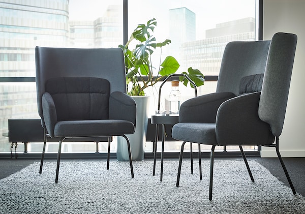 IKEA BINGSTA high back armchair, Vissle dark gray/Kabusa dark gray, Ikea Ireland | 7316EWHPS