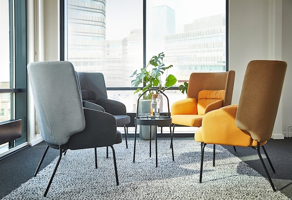 IKEA BINGSTA high back armchair, Vissle dark gray/Kabusa dark gray, Ikea Ireland | 7316EWHPS