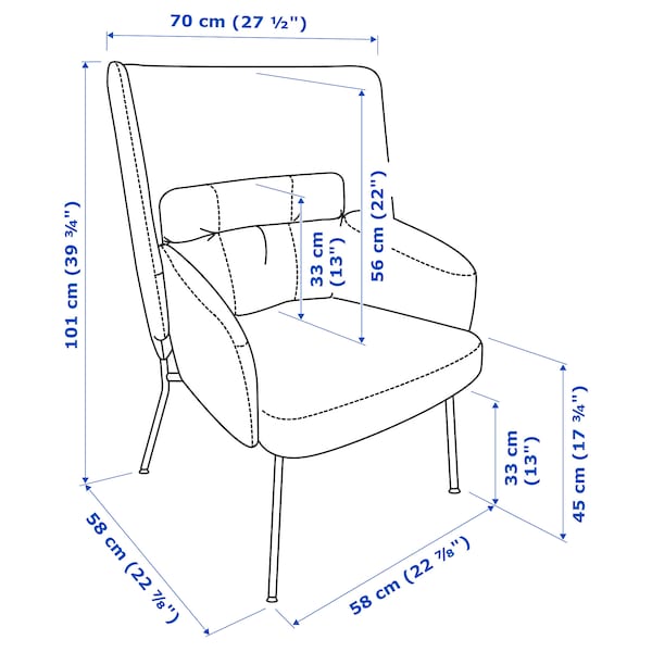 IKEA BINGSTA high back armchair, Vissle dark gray/Kabusa dark gray, Ikea Ireland | 7316EWHPS