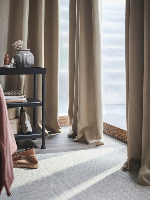 IKEA BIRTNA black-out curtains, 1 pair, beige, 57x98 in, Ikea Ireland | 4103EKSIM