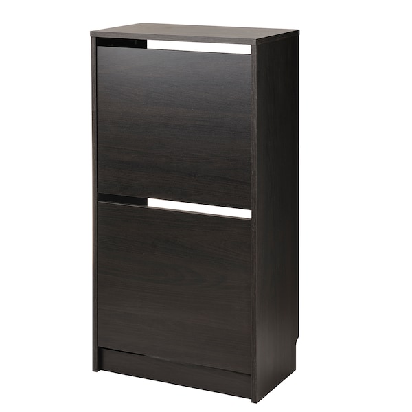 IKEA BISSA shoe cabinet with 2 compartments, 19 1/4x11x36 5/8 in Black / Brown, Ikea Ireland | 7905ICXHK