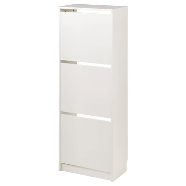IKEA BISSA shoe cabinet with 3 compartments, 19 1/4x11x53 1/8 in White, Ikea Ireland | 3465LMUHX