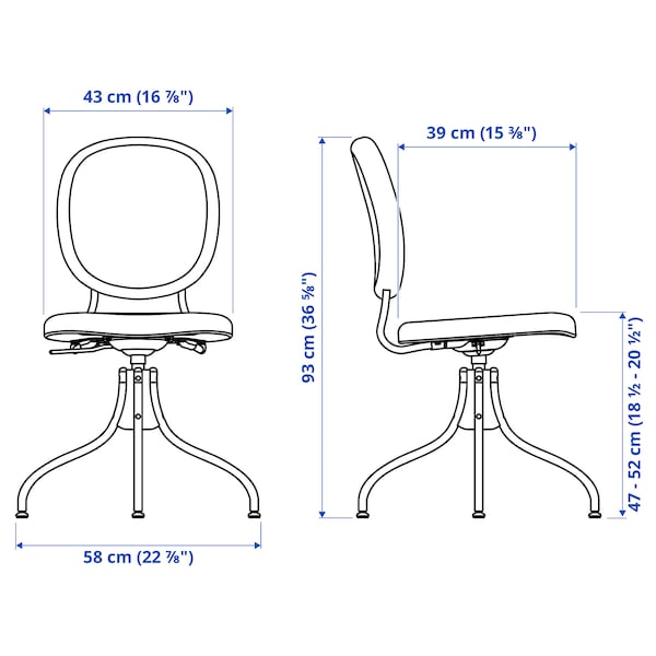 IKEA BJÖRKBERGET swivel chair Idekulla Blue, Ikea Ireland | 8063CWUTR