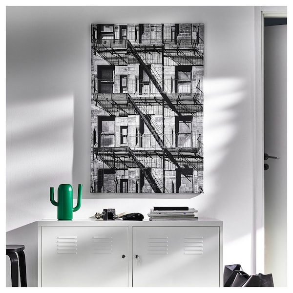 IKEA BJÖRKSTA picture and frame, 30 ¾x46 ½ in Balconies / Black, Ikea Ireland | 1720FYBGU