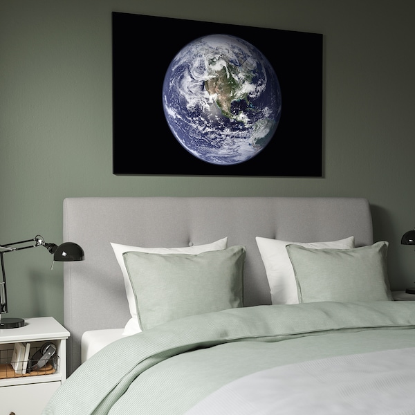 IKEA BJÖRKSTA picture and frame, 46 ½x30 ¾ in The Planet Earth / Aluminum Color, Ikea Ireland | 8762KYTRQ