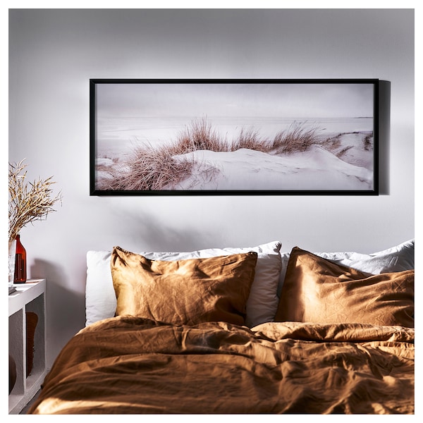 IKEA BJÖRKSTA picture and frame, 55x22 in Sand Dunes / Black, Ikea Ireland | 8094AKBPV