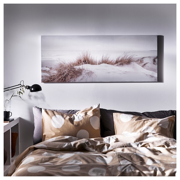 IKEA BJÖRKSTA picture and frame, 55x22 in Sand Dunes / Black, Ikea Ireland | 8094AKBPV