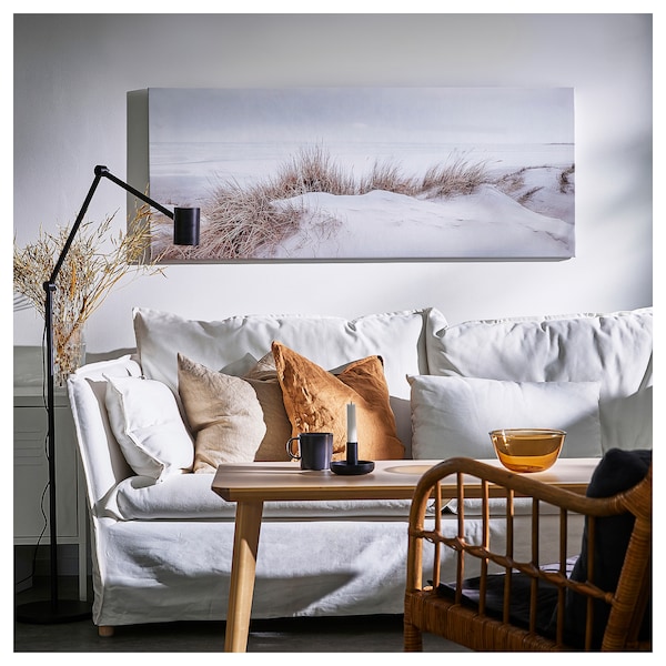 IKEA BJÖRKSTA picture and frame, 55x22 in Sand Dunes / Black, Ikea Ireland | 8094AKBPV