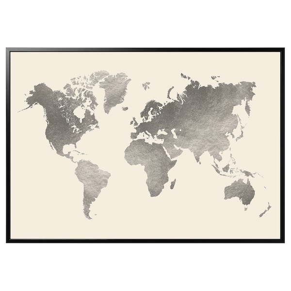IKEA BJÖRKSTA picture and frame, 78 ¾x55 in The World / Black, Ikea Ireland | 4279DLZSW