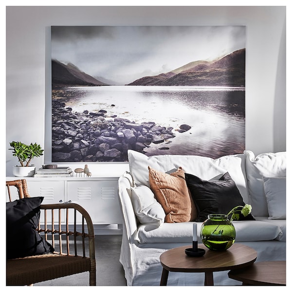 IKEA BJÖRKSTA picture and frame, 78 ¾x55 in Rocky Shoreline / Black, Ikea Ireland | 8259UNPZQ