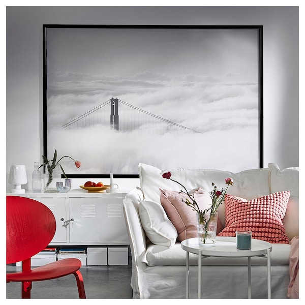 IKEA BJÖRKSTA picture and frame, bridge and clouds, 78 ¾x55 in Black, Ikea Ireland | 4850HBGTP