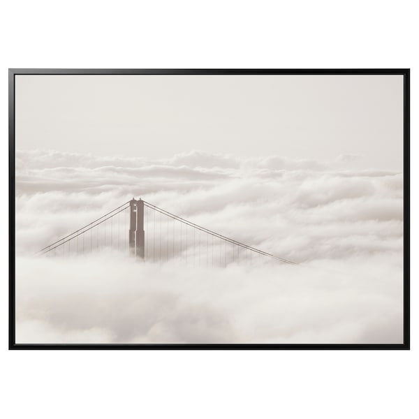 IKEA BJÖRKSTA picture and frame, bridge and clouds, 78 ¾x55 in Black, Ikea Ireland | 4850HBGTP