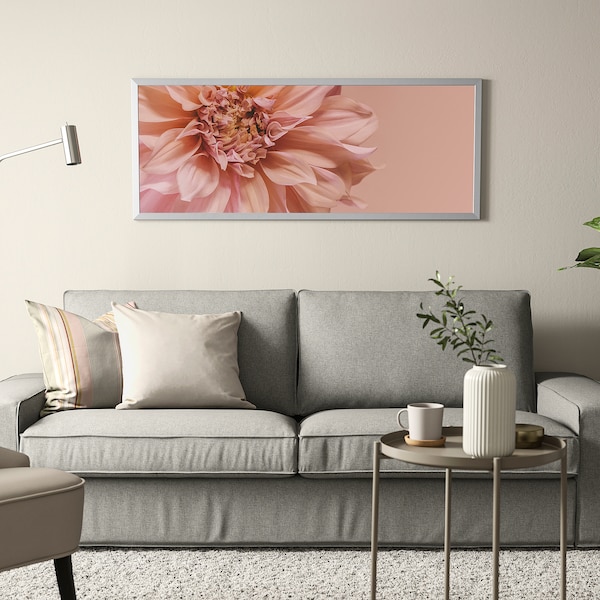 IKEA BJÖRKSTA picture and frame, flowers-in, 55x22 in Pink / Aluminum Color, Ikea Ireland | 4820WJPLZ