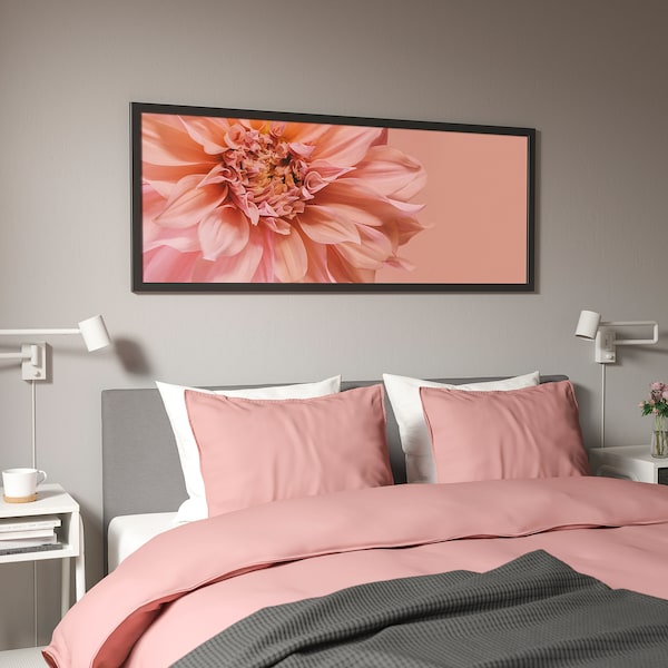 IKEA BJÖRKSTA picture and frame, flowers-in, 55x22 in Pink / Black, Ikea Ireland | 8620TQOXA