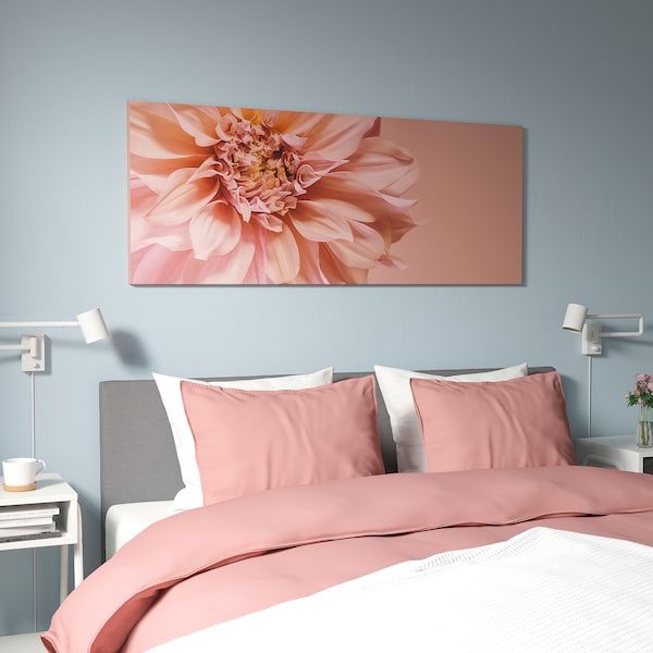 IKEA BJÖRKSTA picture and frame, flowers-in, 55x22 in Pink / Black, Ikea Ireland | 8620TQOXA