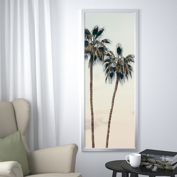IKEA BJÖRKSTA picture and frame, sunset nostalgia 22x55 in Aluminum Color, Ikea Ireland | 3689EXPIH