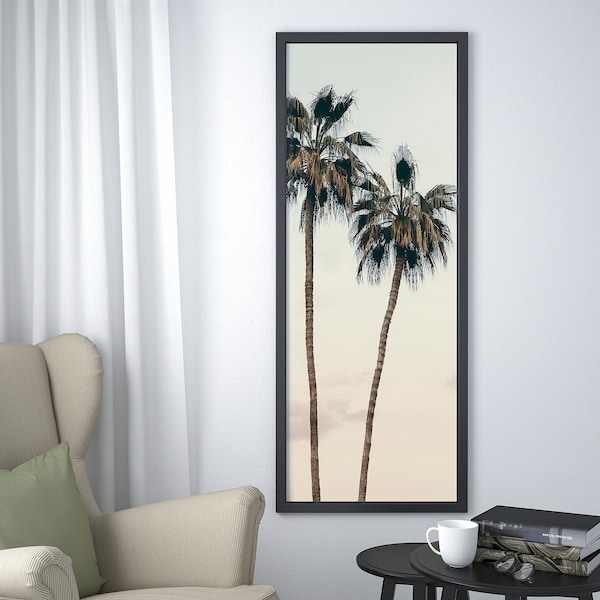 IKEA BJÖRKSTA picture and frame, sunset nostalgia/black, 22x55 in Black, Ikea Ireland | 0328EMBLD
