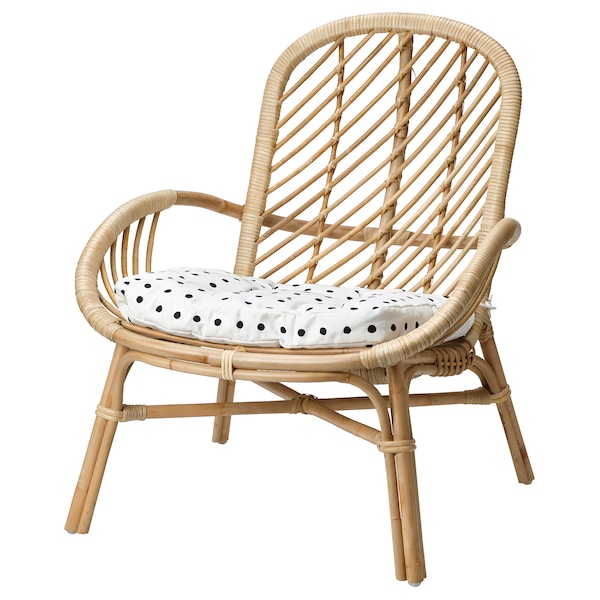 IKEA BJÖRKTRAST children's armchair cushion, white/black, Ikea Ireland | 6728GZYSL