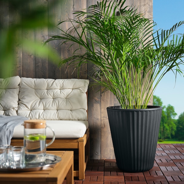 IKEA BJÖRNBAMBU plant pot, indoor/outdoor dark gray, 16 ¼ in, Ikea Ireland | 1479RKOVZ