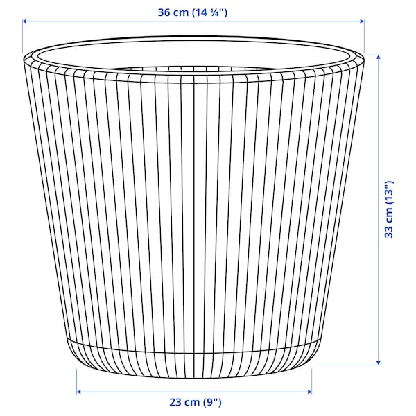 IKEA BJÖRNBAMBU plant pot, indoor/outdoor dark gray, 12 ½ in, Ikea Ireland | 0593QRKMI
