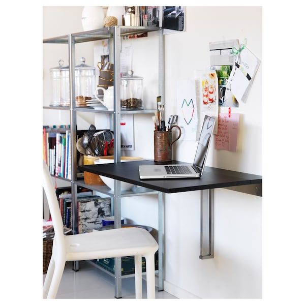 IKEA BJURSTA wall-mounted drop-leaf table, brown-black, 35 3/8x19 5/8 in, Ikea Ireland | 1596IRUNC