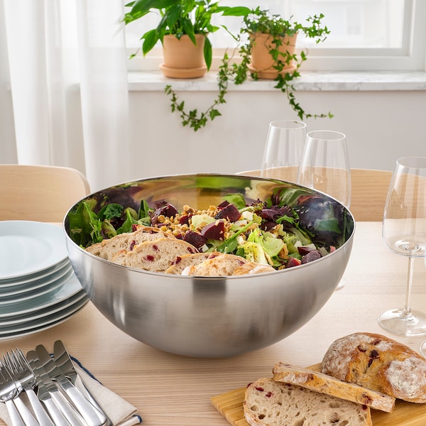 IKEA BLANDA BLANK serving bowl, stainless steel, 14 in, Ikea Ireland | 0389QPOTE