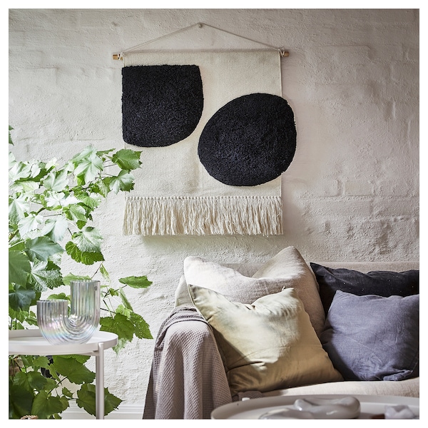 IKEA BLANDSKOG hanging tapestry, beige/black, 27 1/2x27 1/2 in, Ikea Ireland | 1498TIODV