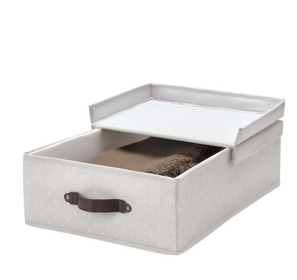 IKEA BLÄDDRARE box with lid, gray/patterned, 13 ¾x19 ¾x6 in, Ikea Ireland | 0179BUXRS