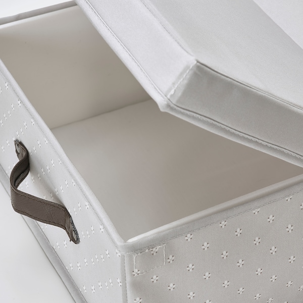 IKEA BLÄDDRARE box with lid, gray/patterned, 13 ¾x19 ¾x6 in, Ikea Ireland | 0179BUXRS