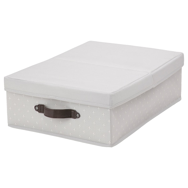 IKEA BLÄDDRARE box with lid, gray/patterned, 13 ¾x19 ¾x6 in, Ikea Ireland | 0179BUXRS