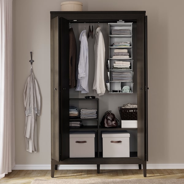 IKEA BLÄDDRARE hanging storage with 7 compartments, gray/patterned, 11 ¾x11 ¾x35 ½ in, Ikea Ireland | 6502ZIACD