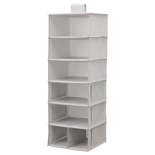 IKEA BLÄDDRARE hanging storage with 7 compartments, gray/patterned, 11 ¾x11 ¾x35 ½ in, Ikea Ireland | 6502ZIACD