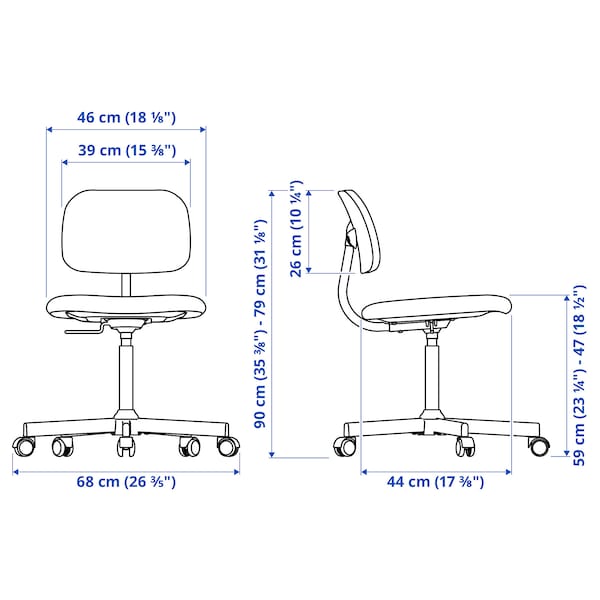 IKEA BLECKBERGET swivel chair Klovsta White / Orange / Brown, Ikea Ireland | 7314UXZIR