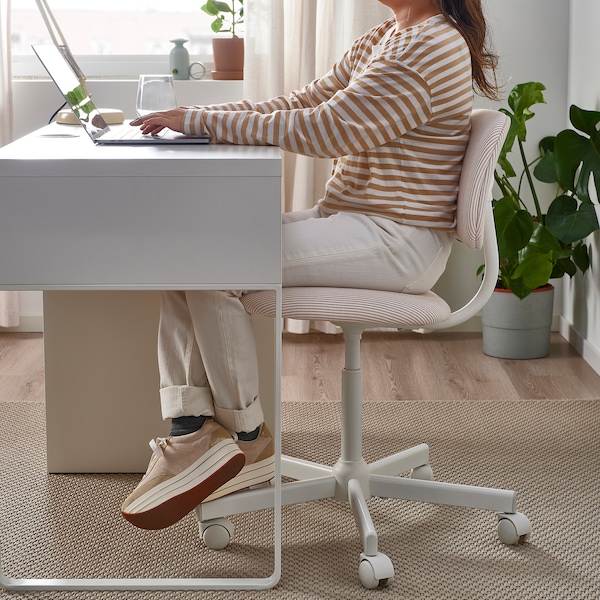 IKEA BLECKBERGET swivel chair Klovsta White / Orange / Brown, Ikea Ireland | 7314UXZIR