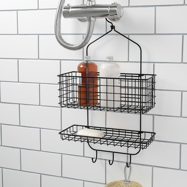 IKEA BLECKSJÖN shower caddy, black, 12 ¼x22 in Two Tiers, Ikea Ireland | 1069PEKSA