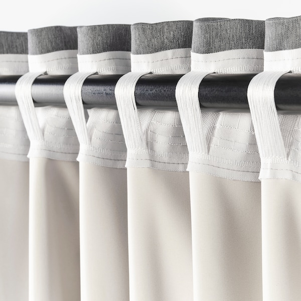 IKEA BLÅHUVA Room darkening curtains, 1 pair, light gray, 57x98 in, Ikea Ireland | 8974YLZGO
