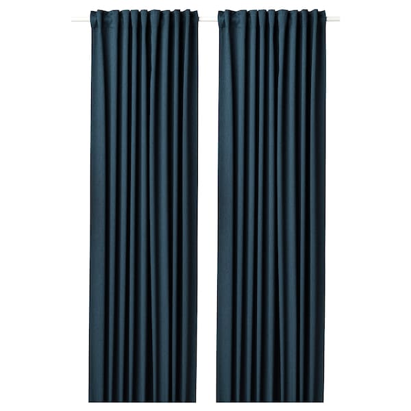 IKEA BLÅHUVA black-out curtains, 1 pair, dark blue, 57x98 in, Ikea Ireland | 1694BOWLJ