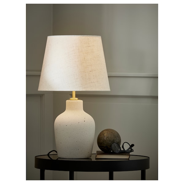 IKEA BLIDVÄDER table lamp, off-white ceramic/beige, 20 in, Ikea Ireland | 7684VYBKE