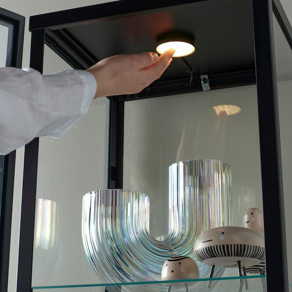 IKEA BLÅLIDEN / STRIMSÄV glass-door cabinet with lighting Black, Ikea Ireland | 4159BDFST